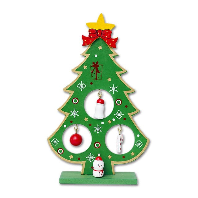 Wooden Christmas Tree Table Ornament